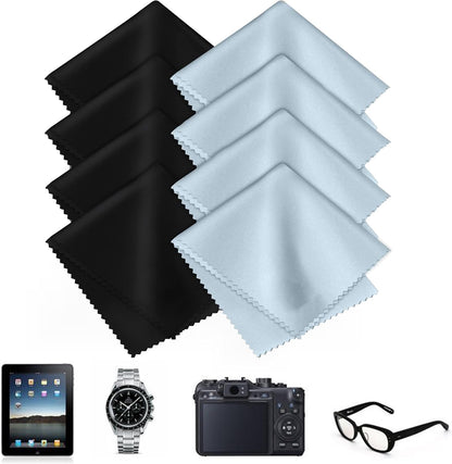 8-Pack Microfiber Cleaning Cloths — Ultra-Soft, Streak-Free
