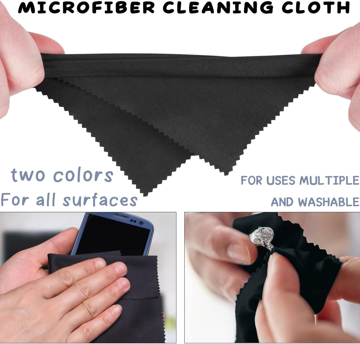 8-Pack Microfiber Cleaning Cloths — Ultra-Soft, Streak-Free