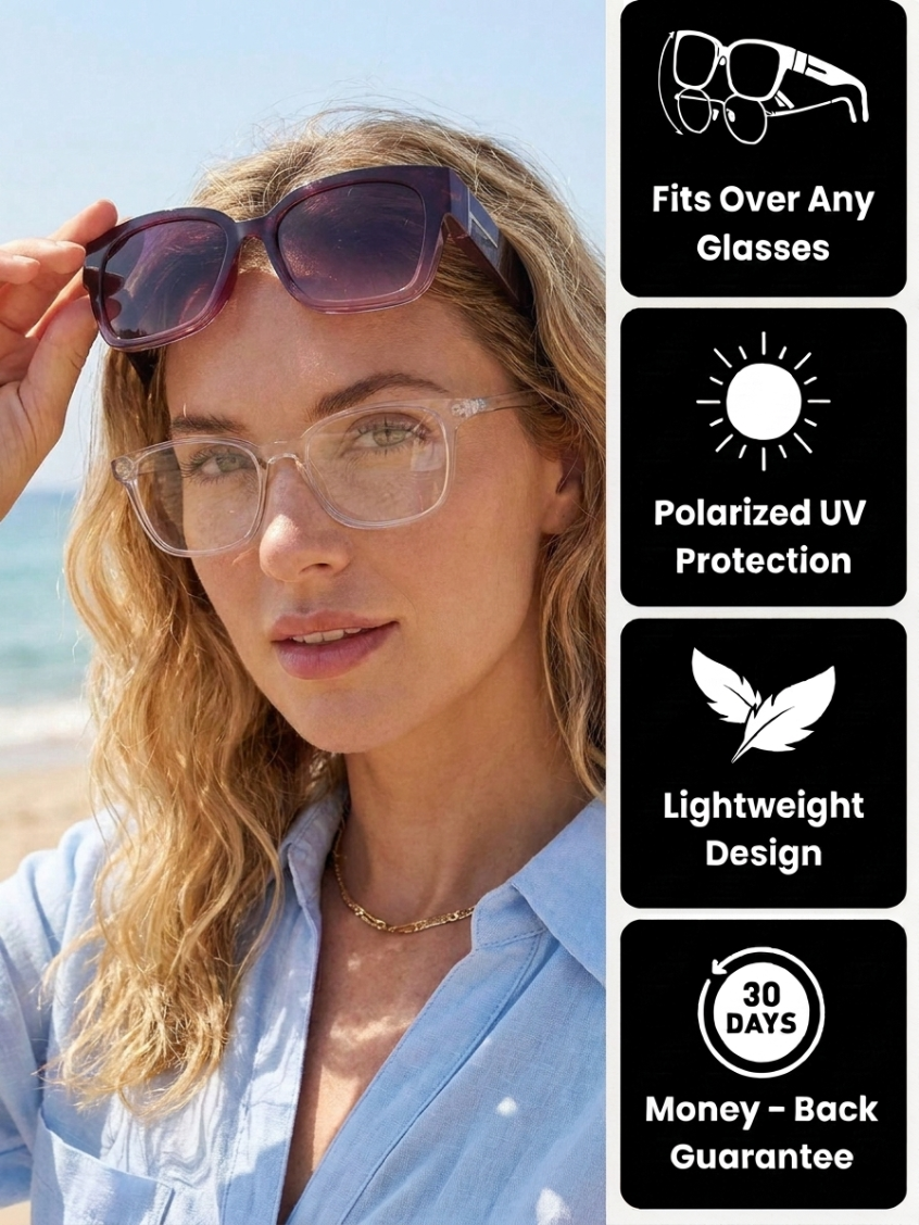 ASCENDARY Fit-Over Sunglasses — Polarized UV400, Slides Over Prescription Glasses