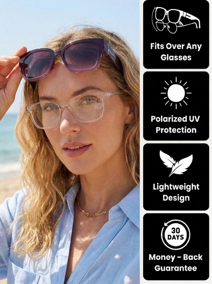 ASCENDARY Fit-Over Sunglasses — Polarized UV400, Slides Over Prescription Glasses